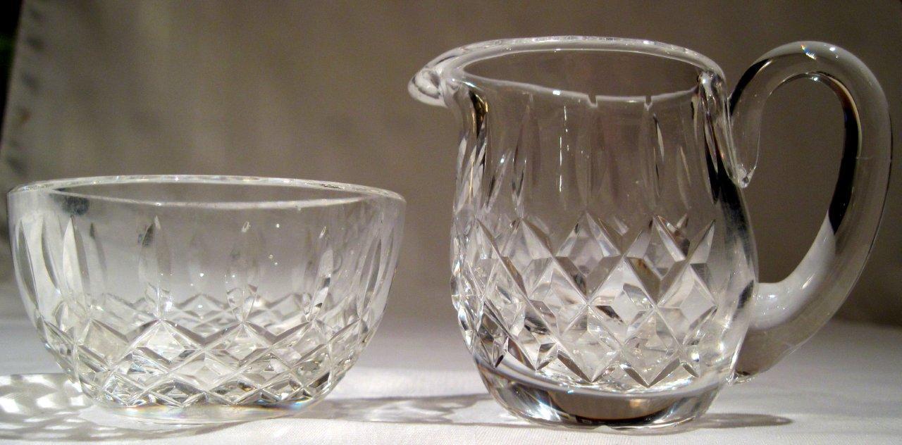 Beautiful Waterford Crystal Cream and Sugar Made In Ireland