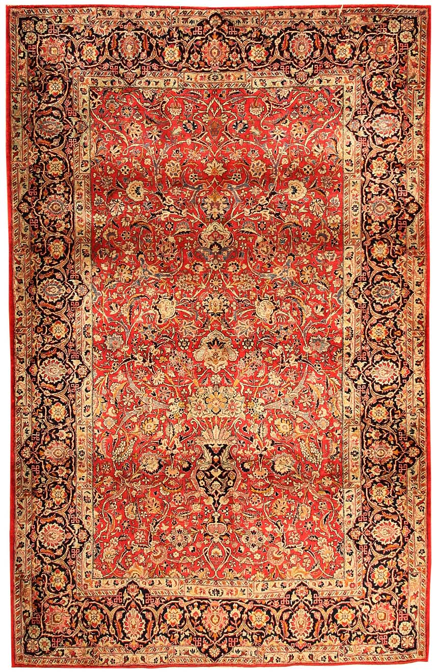 Antique Silk Kashan Persian Rug 43279 For Sale | Antiques.com | Classifieds