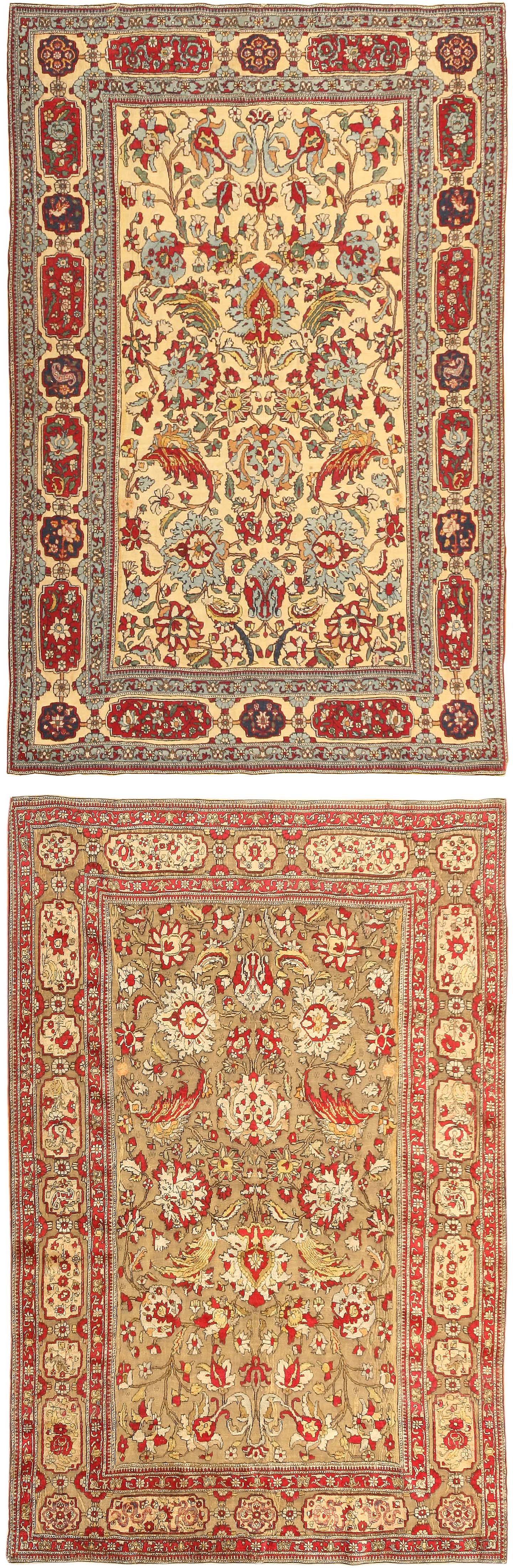 Antique Kashan Persian Rug with Metallic Threading 40943 For Sale