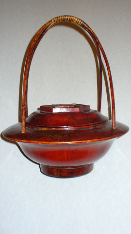 Chinese Wedding Basket with Handles and On Lid Mark For Sale