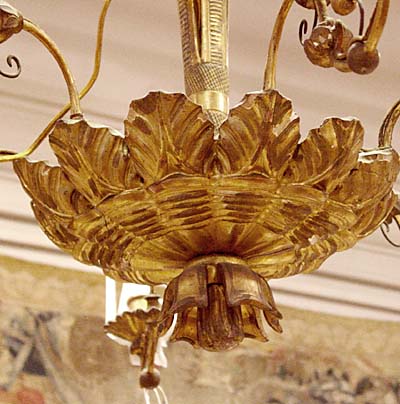 Antique Chandeliers on Giltwood  Six Light Chandelier For Sale   Antiques Com   Classifieds