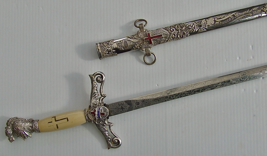 Antique American Masonic Knights Templar Lodge Sword For Sale