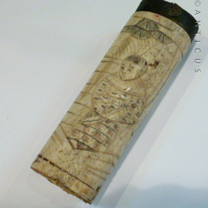 oriental scrimshaw carving bone style antiques