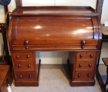 Victorian Walnut Cylinder Roll Top Desk 2823 For Sale Antiques