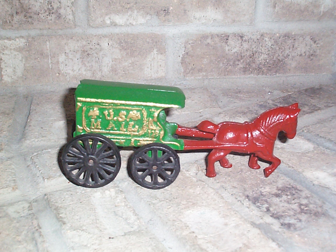 Vintage Collectible Cast Iron One Horse U.S. Mail Delivery Wagon Toy Item  #261 For Sale | Antiques.com | Classifieds