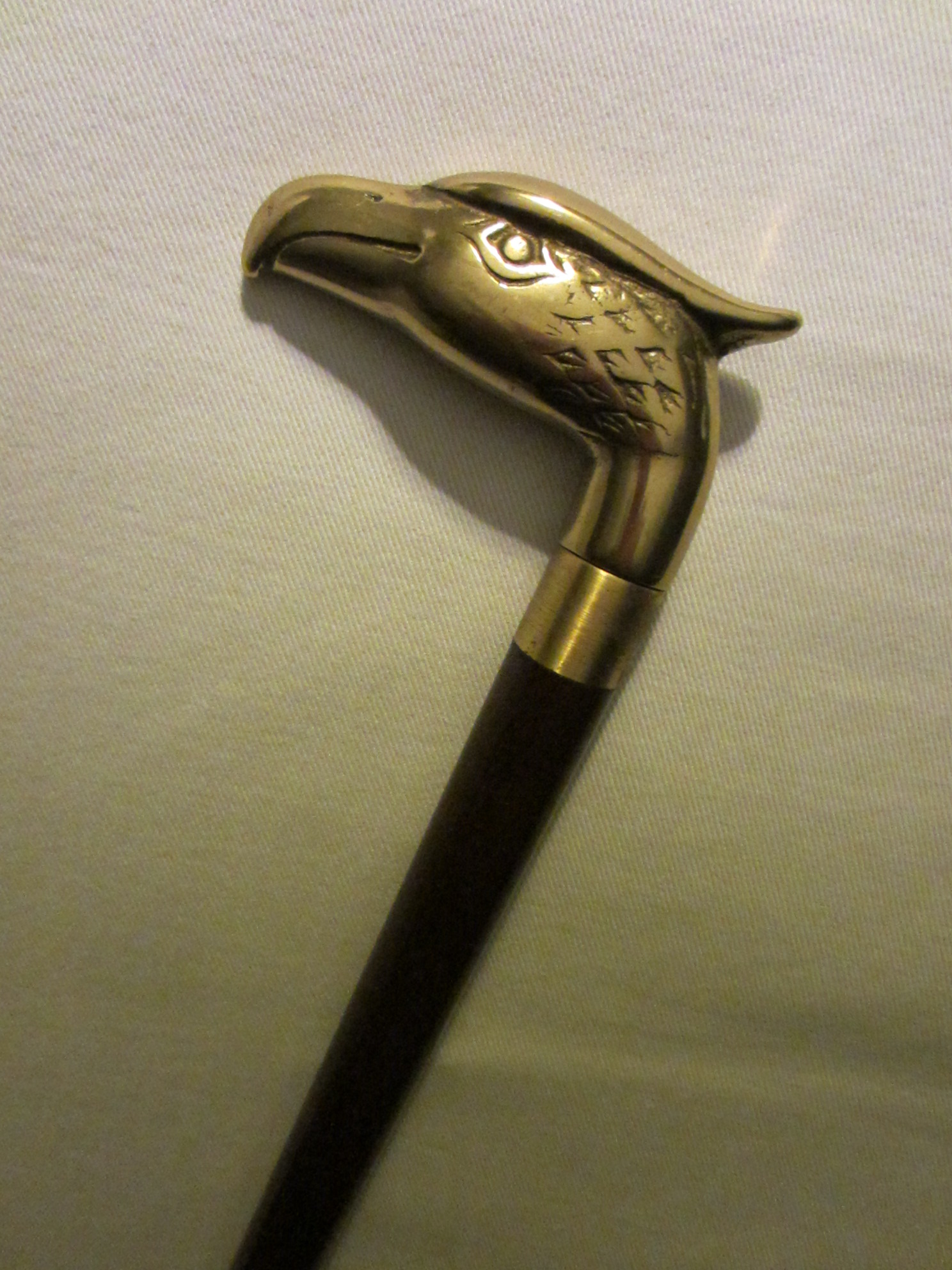 Vintage Cane Walking Stick Handle Eagle Head Cast Brass Wooden walking stick 