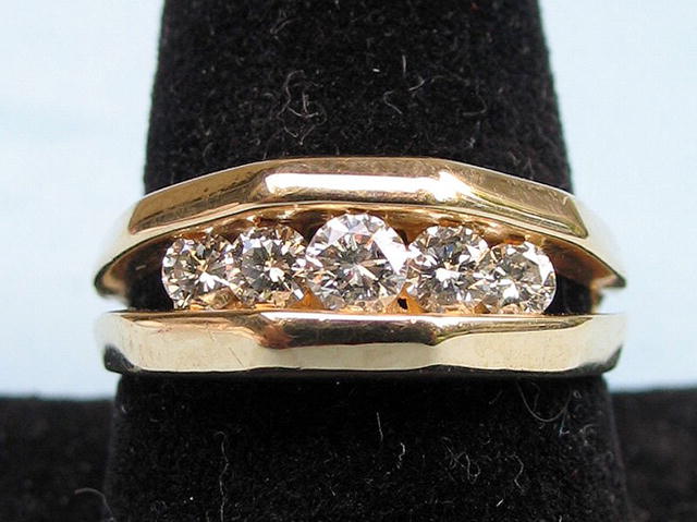 Quality 1.25 Carat Diamond Ring 14k Gold Channel Set Diamond