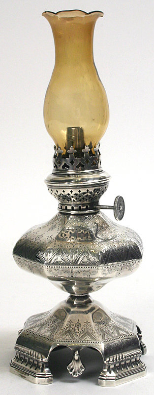 oil lamp. plated kerosene oil lamp