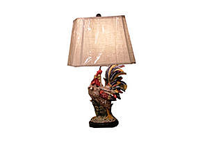 Rooster Lamp Shades on Italian Porcelain Rooster Lamp With Custom Shade  Dimensions  30  H