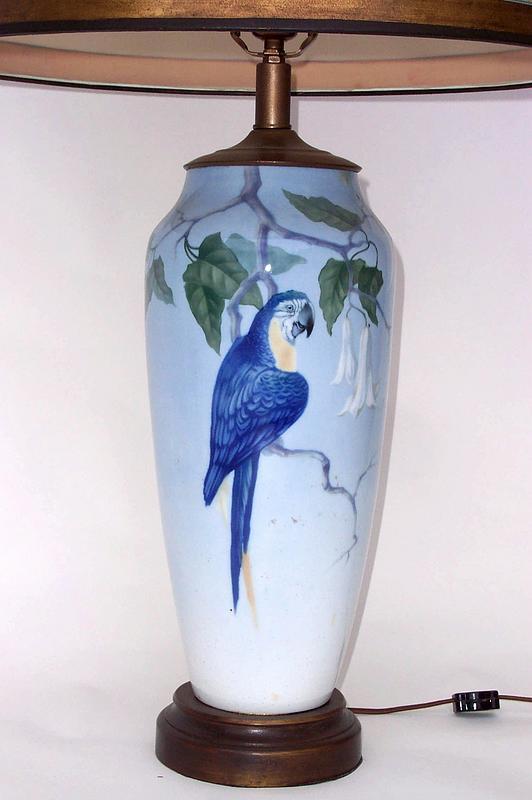  Lamp Shades on Exquisite Porcelain Lamp W  Parrot Scene  Custom Shade For Sale