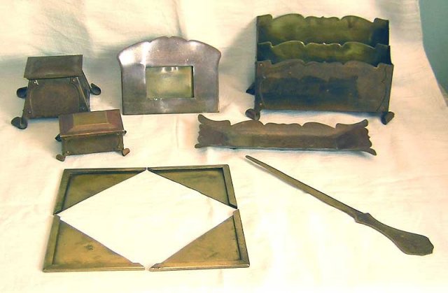 Arts And Crafts Period Copper Desk Set For Sale Antiques Com