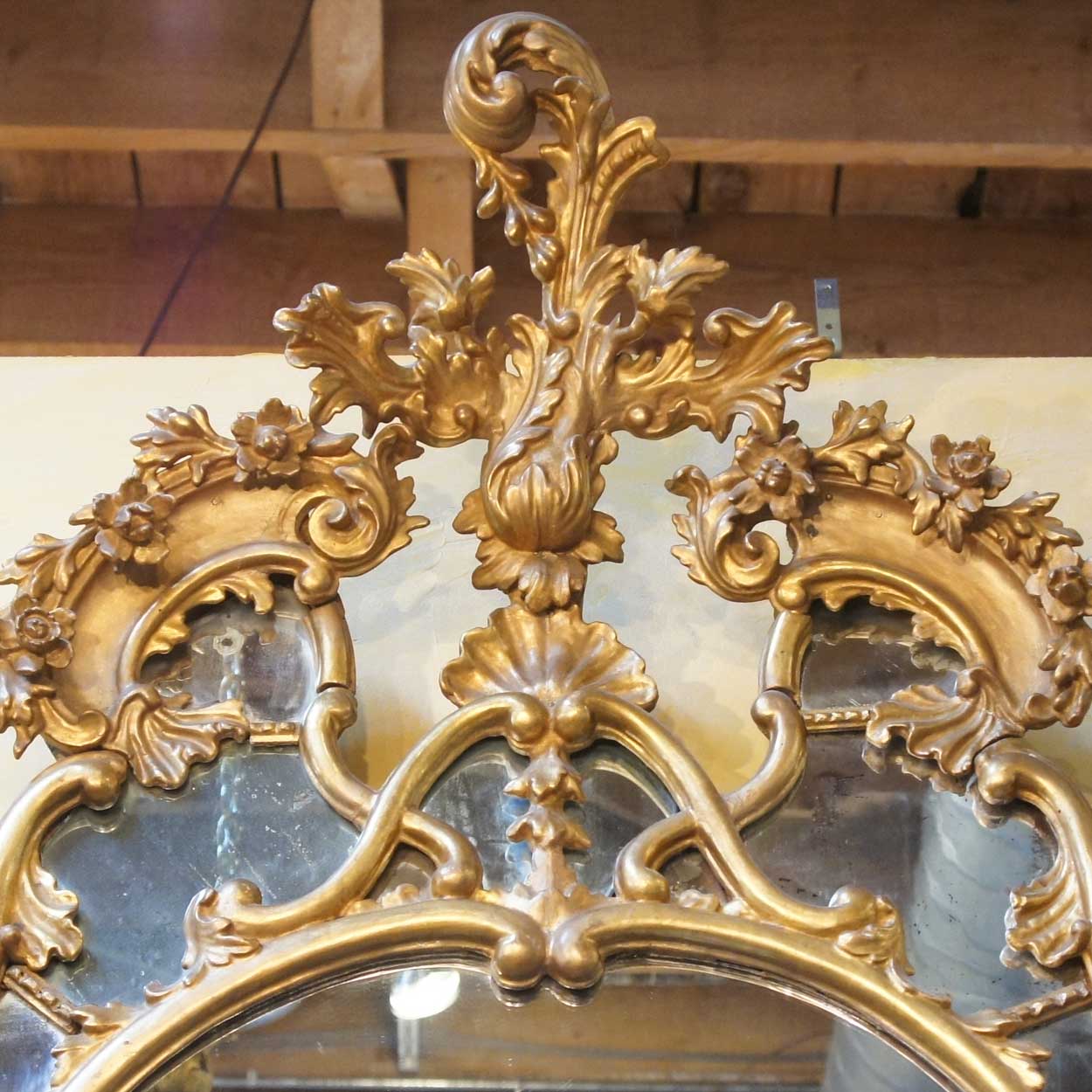 Ref: A1018 Important Italian Rococo 18th century Giltwood Mirror For Sale  Antiques.com 