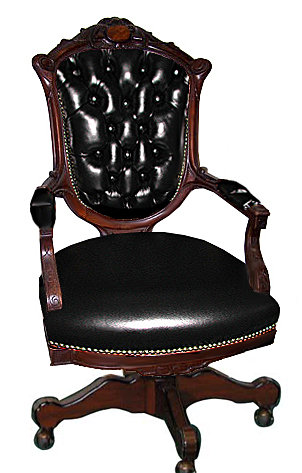 Fantastic American Victorian Renaissance Walnut Swivel Chair For
