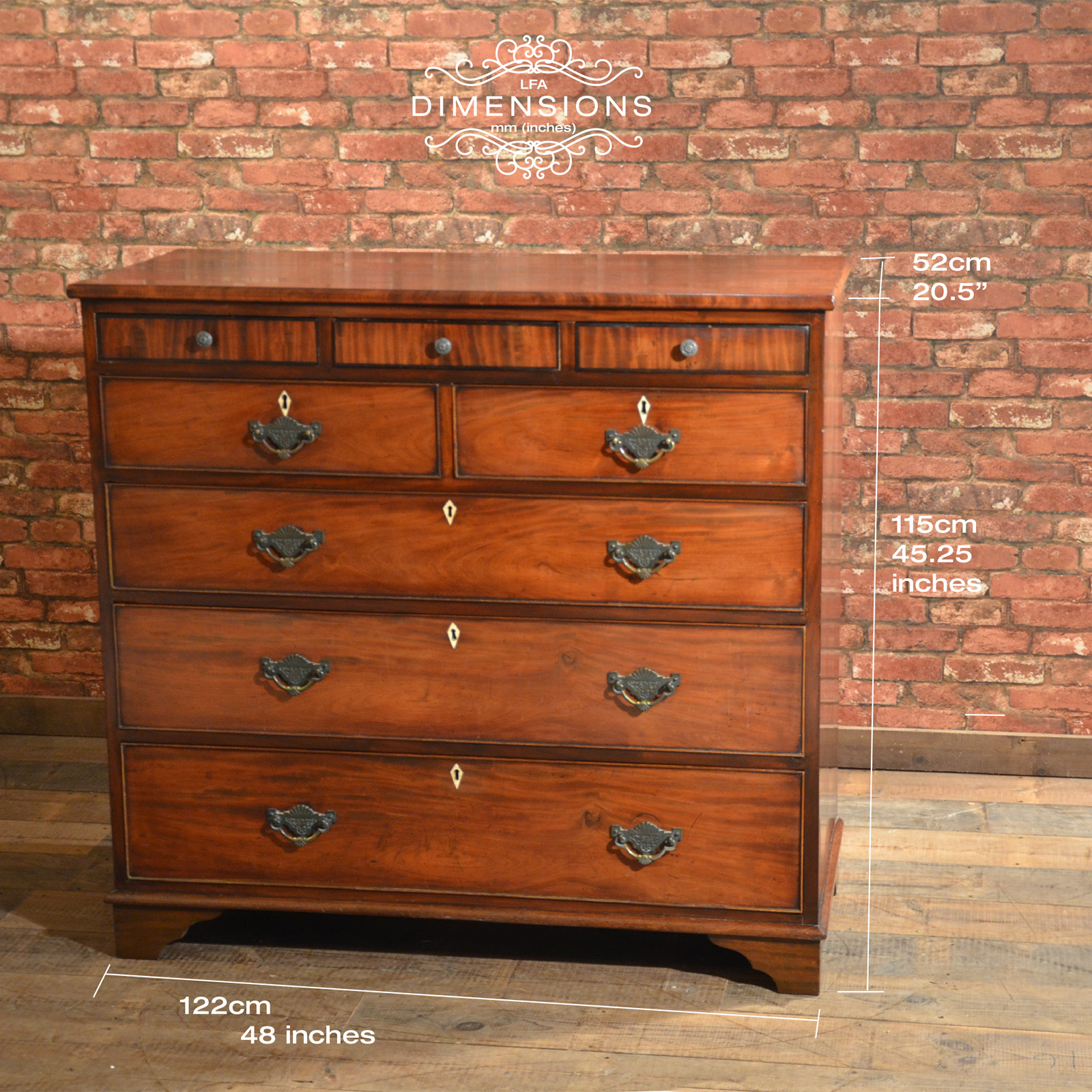 Antique Chest of Drawers Georgian English Tallboy Mahogany Large 18th Century For Sale ...
