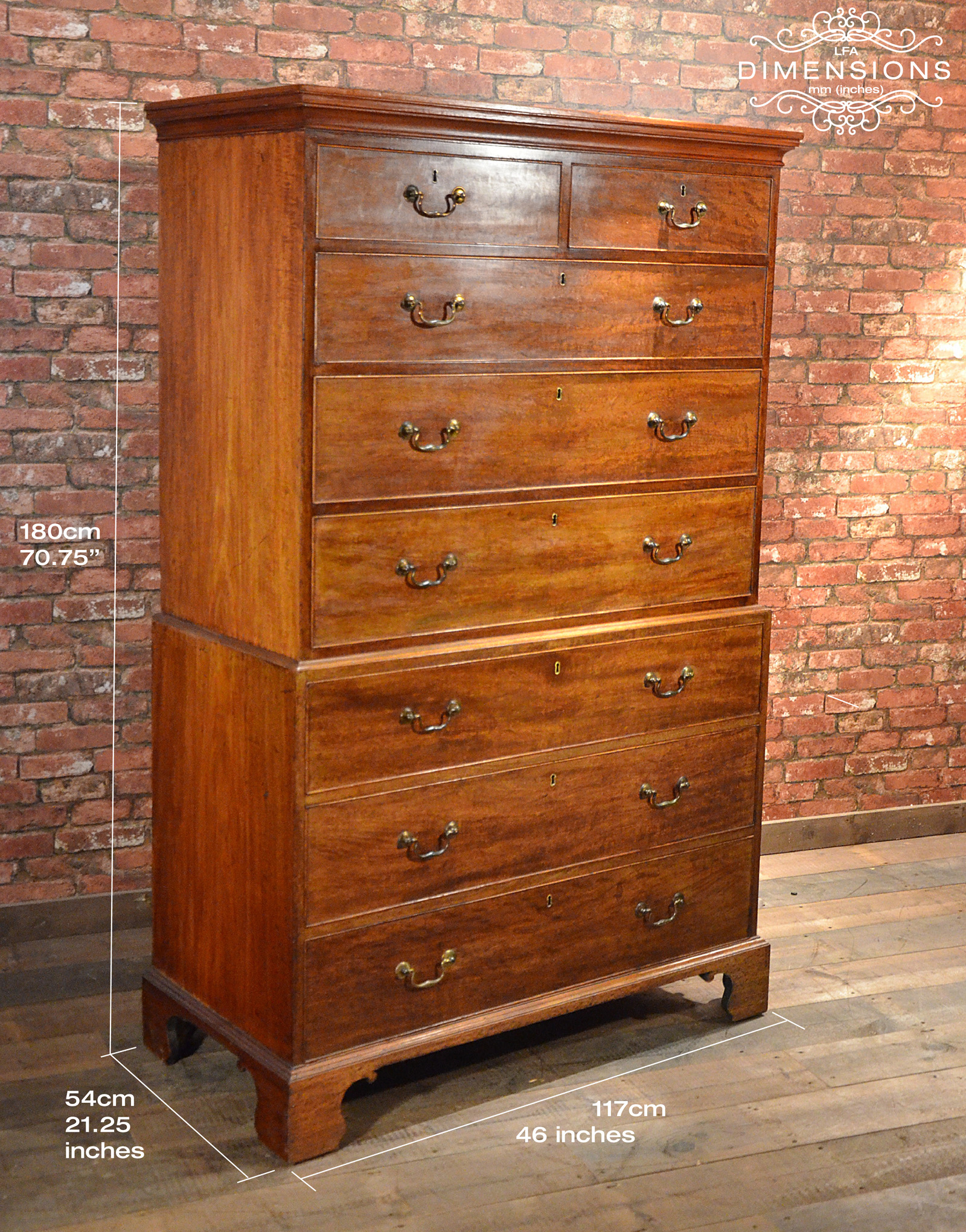 Antique Chest Of Drawers Georgian Mahogany Chest-on-chest English c.1760 For Sale | 0 ...