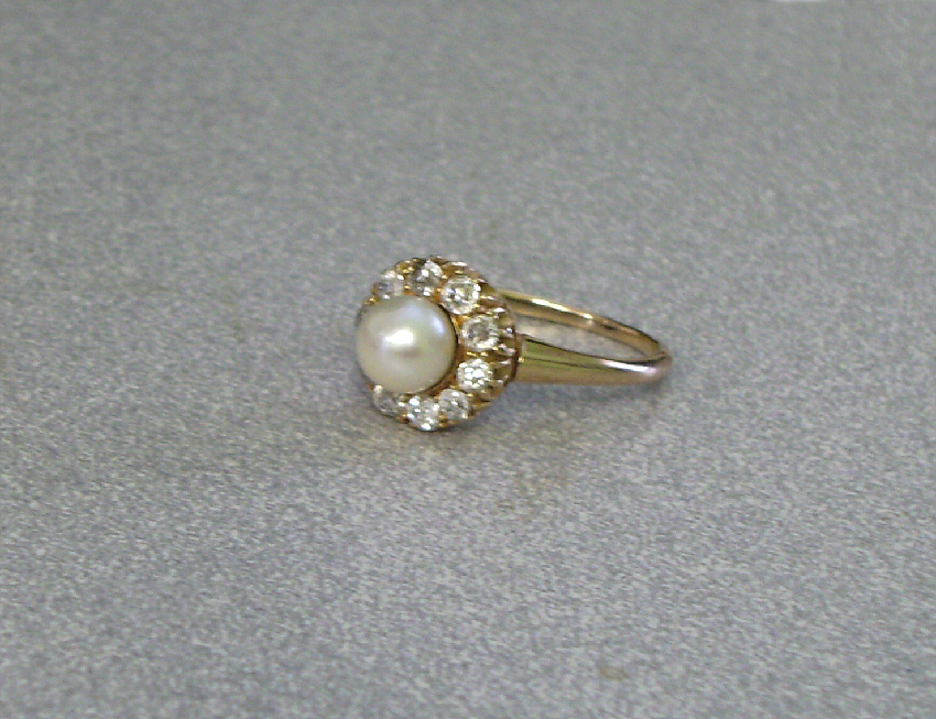 Victorian pearl engagement rings