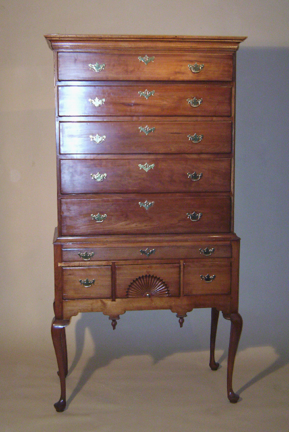 Connecticut Cherry Flat Top Highboy C 1770 Item 7423 For Sale