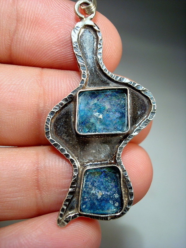 Ancient Roman Glass Jewelry Pendant, 100 300 Ad For Sale Antiques