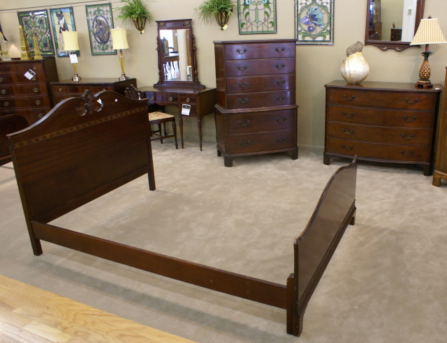 mahogany chinese chippendale complete bedroom suite for sale
