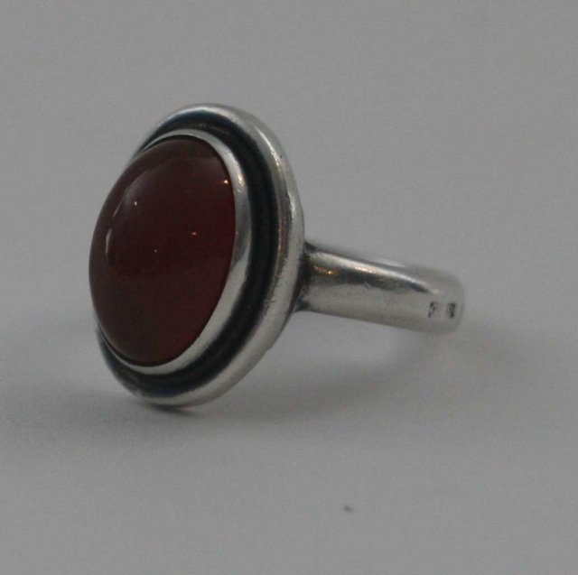 Georg Jensen Amber  sterling silver ring #46B - For Sale