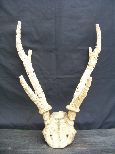 Carved Deer Horn~ Bahau Artifact Fertility Sex Spirit For Sale