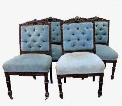 Victorian Dining Renaissance Revival Carved Rosewood Chairs For