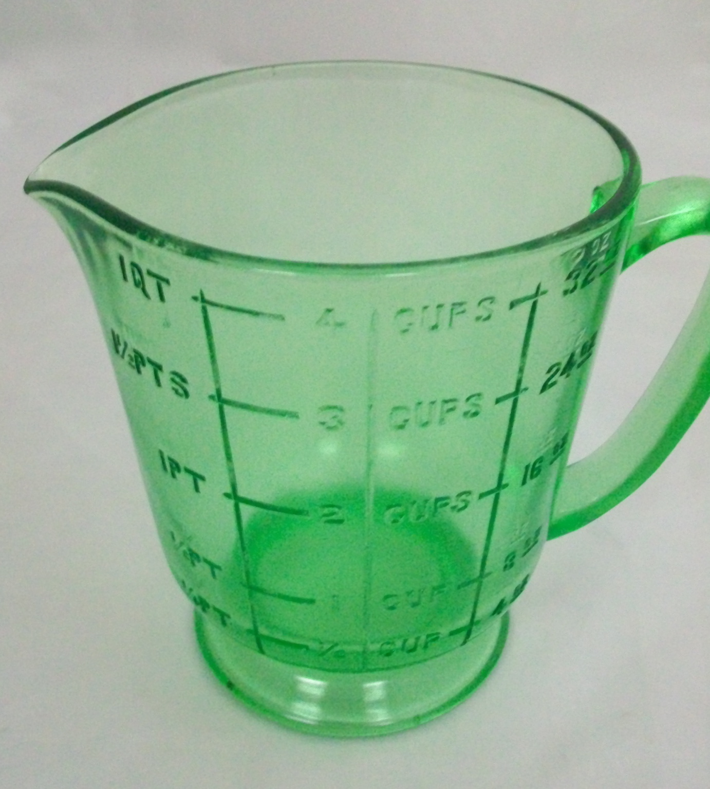 Vintage Green Glass Measuring Cup -  Ireland