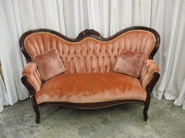 Extra Nice Mahogany Trim Victorian Style Velvet Sofa For Antiques Com Classifieds