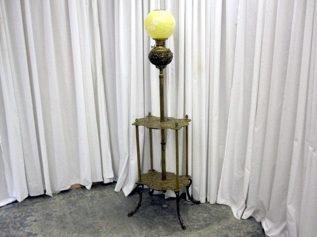 Antique Brass Piano Oil Kerosene Floor, Antique Oil Floor Lamps