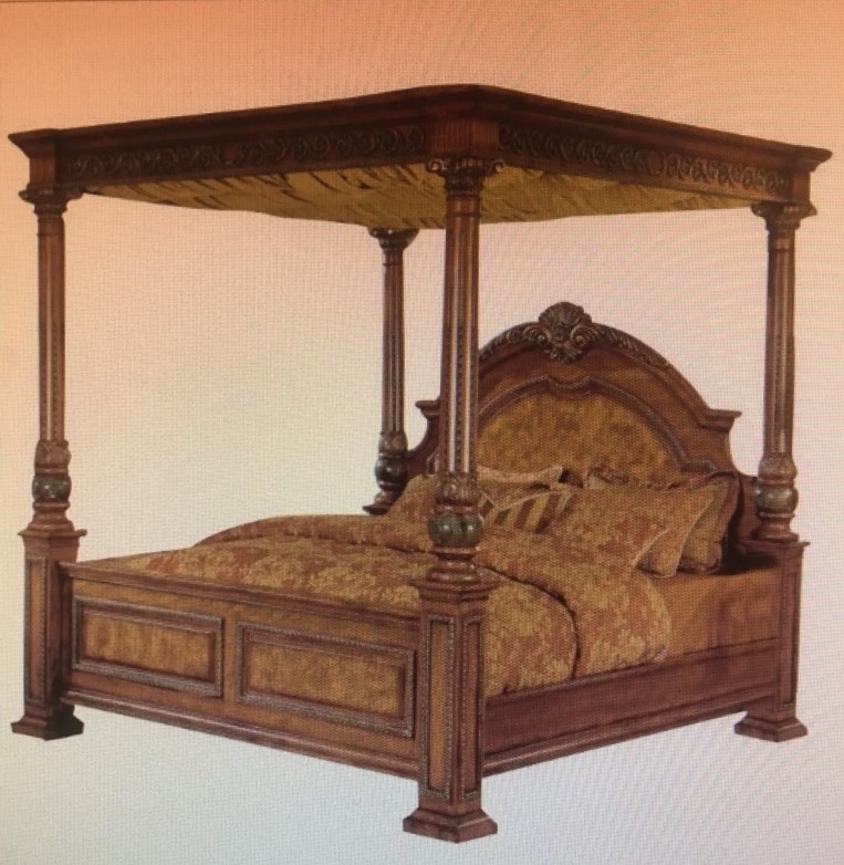 King/Queen Sized Cherry Wood Bedframe For Sale | Antiques.com | Classifieds