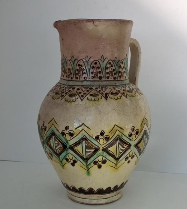 Antique Ukrainian Hutsul Ceramic Pitcher 19th Century Ukraine For Sale ...