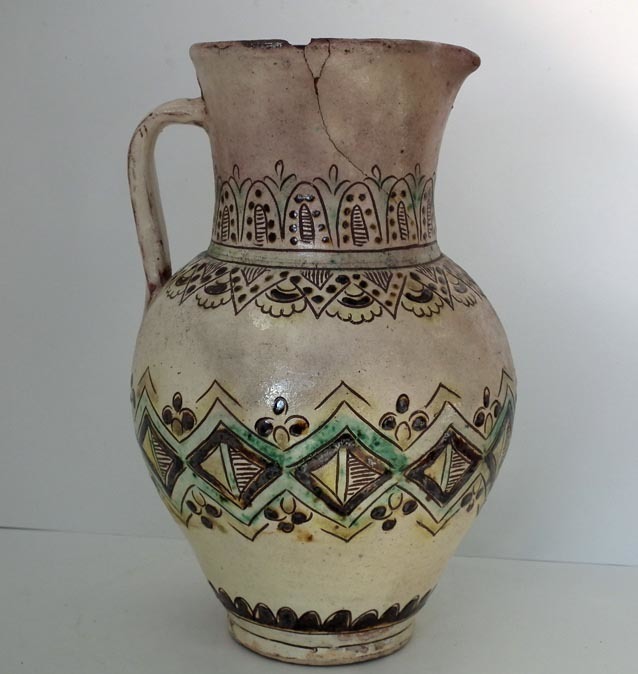 Antique Ukrainian Hutsul Ceramic Pitcher 19th Century Ukraine For Sale ...