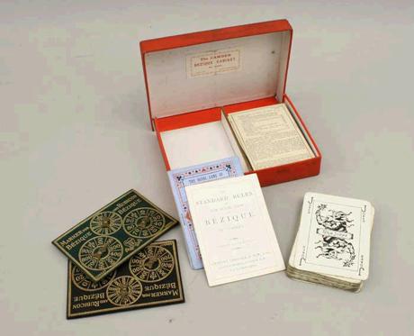 Bezique card game in box with counters For Sale | Antiques.com ...