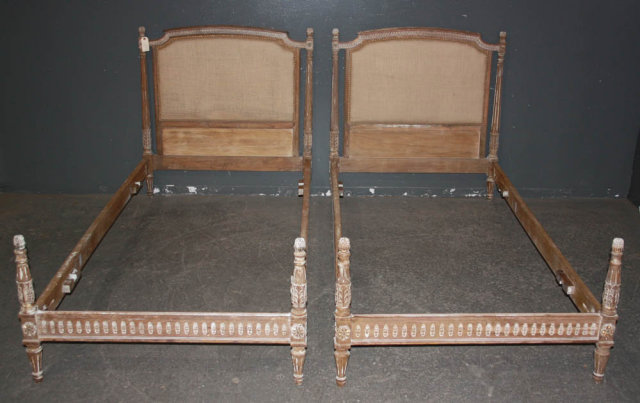 Two French Louis Xvi Twin Size Beds, Antique French Twin Beds