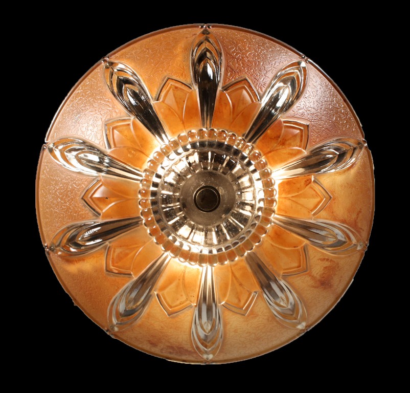 Fabulous Vintage Art Deco Glass Pendant Light, c. 1940 NC1101 For Sale ...