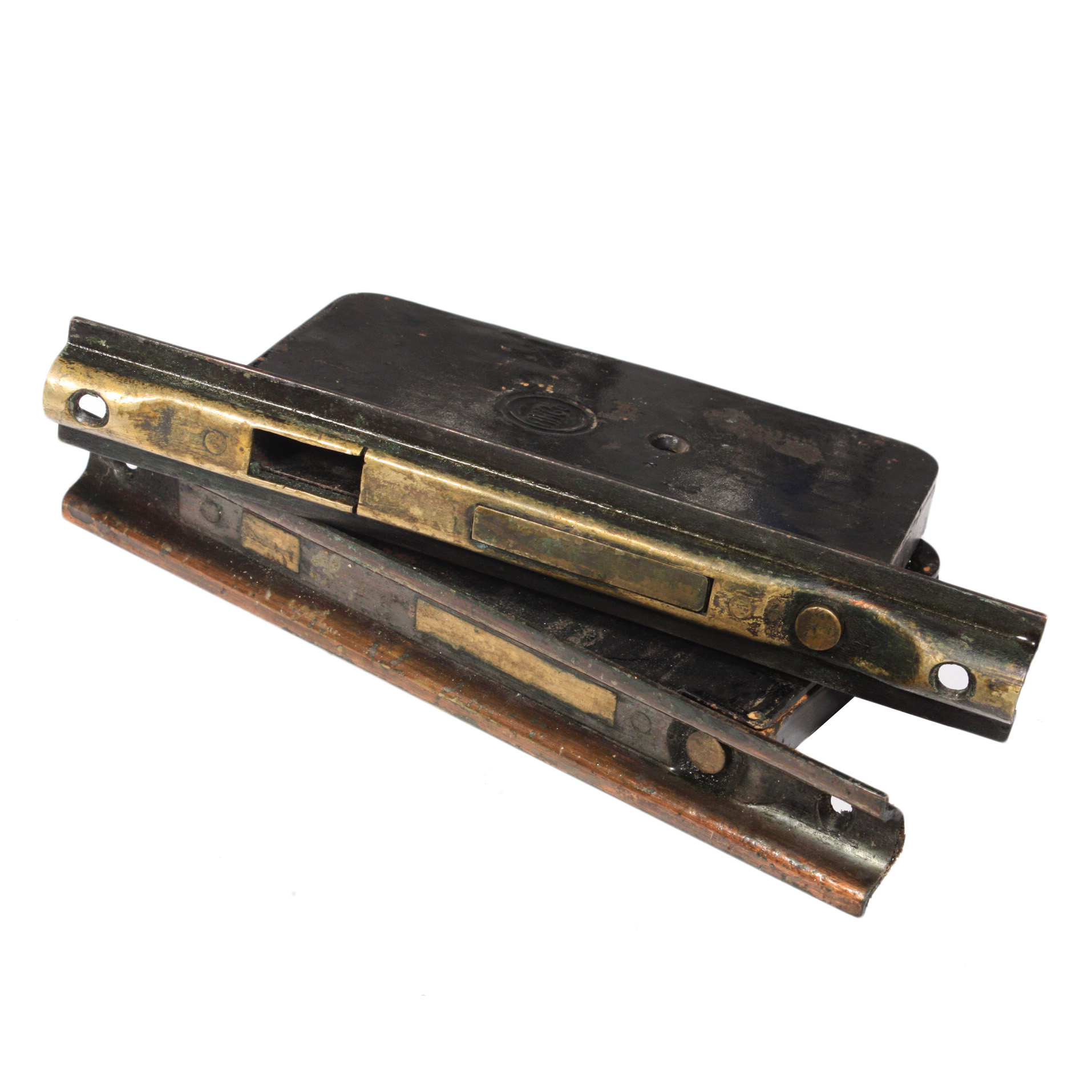 Complete Antique Lockwood â€œBroken Leafâ€ Pocket Door Hardware Set for