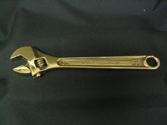 10'' Solid Brass Adjustable Wrench For Sale