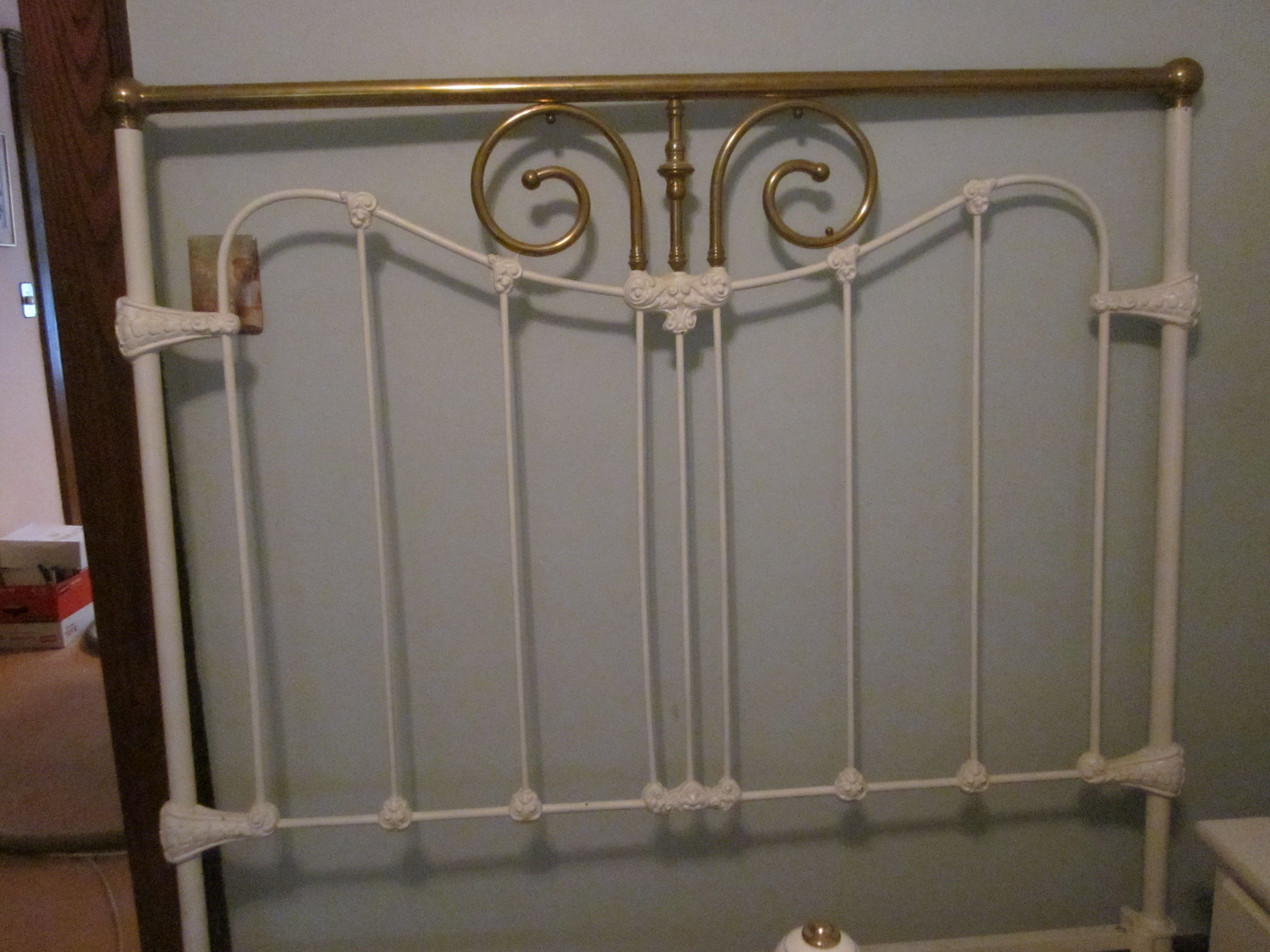 Brass and Iron Queen Size Bed Frame For Sale | Antiques.com | Classifieds