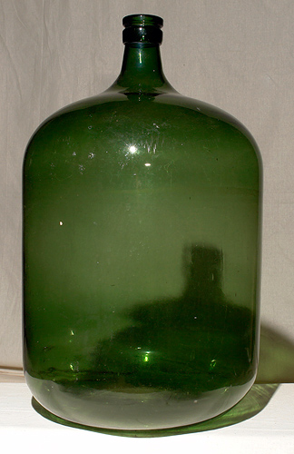 large green glass bottle For Sale