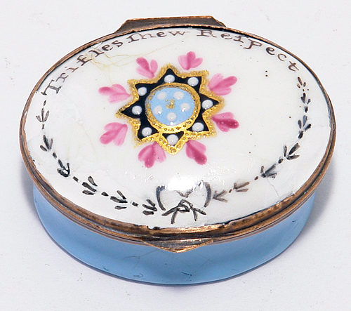 English enamel patch box - Trifles fhew Refpect - C. 1790 For Sale ...