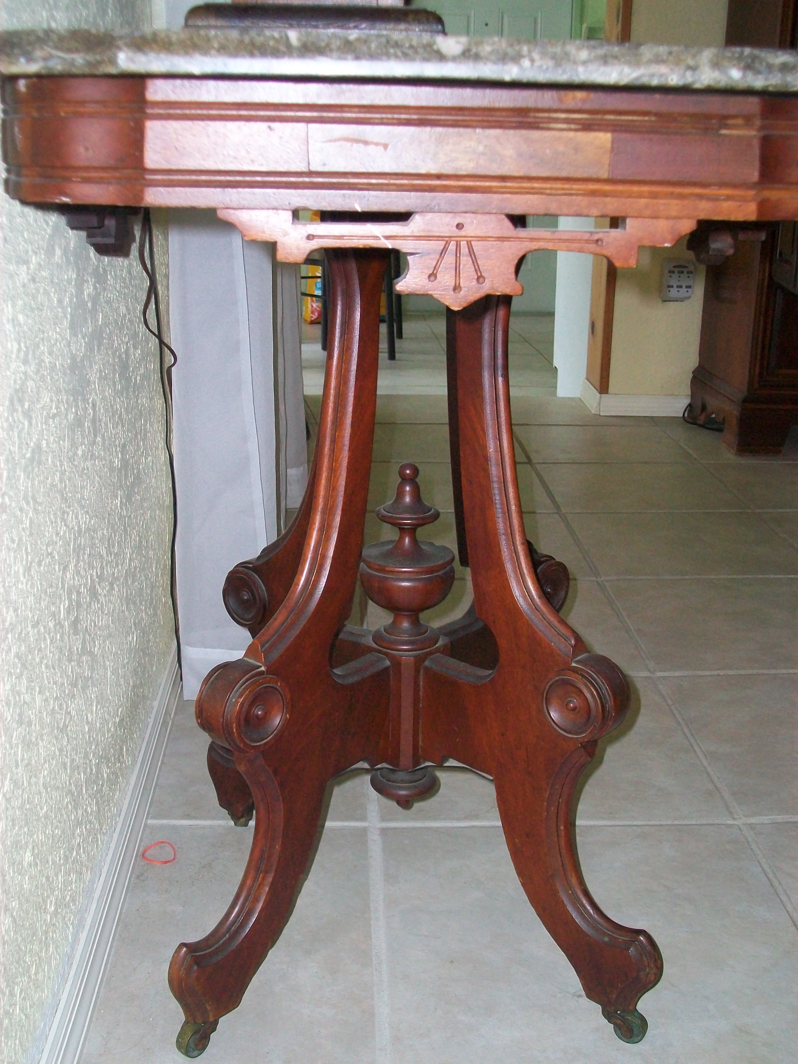1870s Eastlake marble top table For Sale 