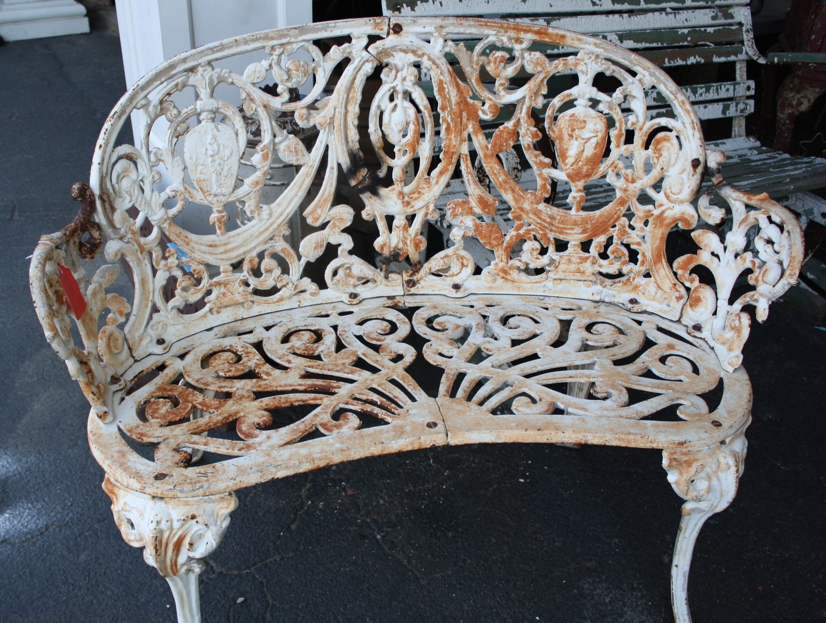 Antique Ornate Cast Iron Three Piece, Old Garden Furniture Ireland