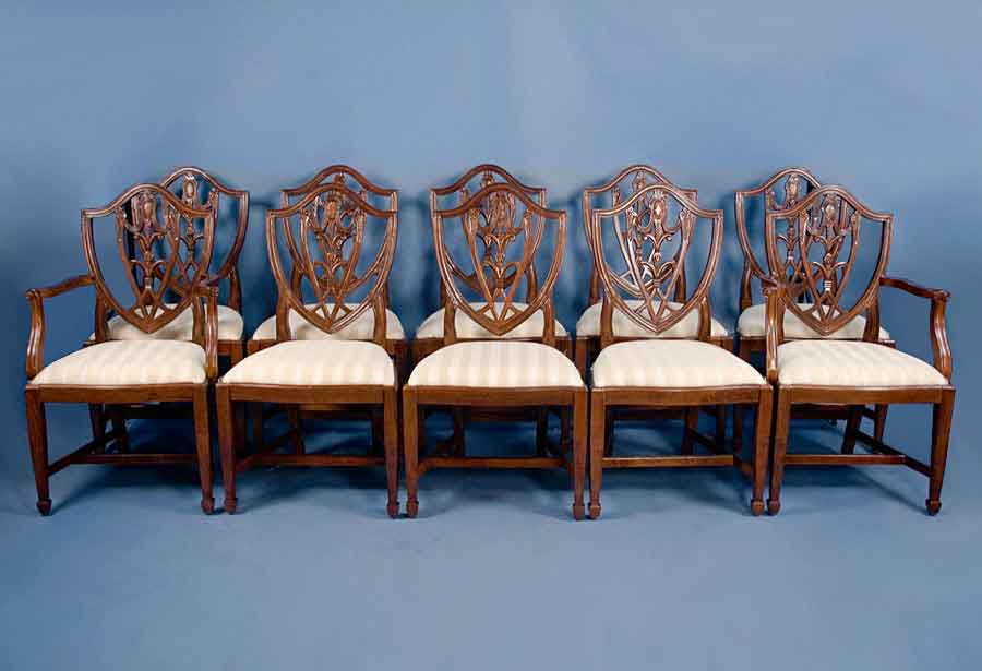Set of 6 Antique Mahogany Dining Chairs
