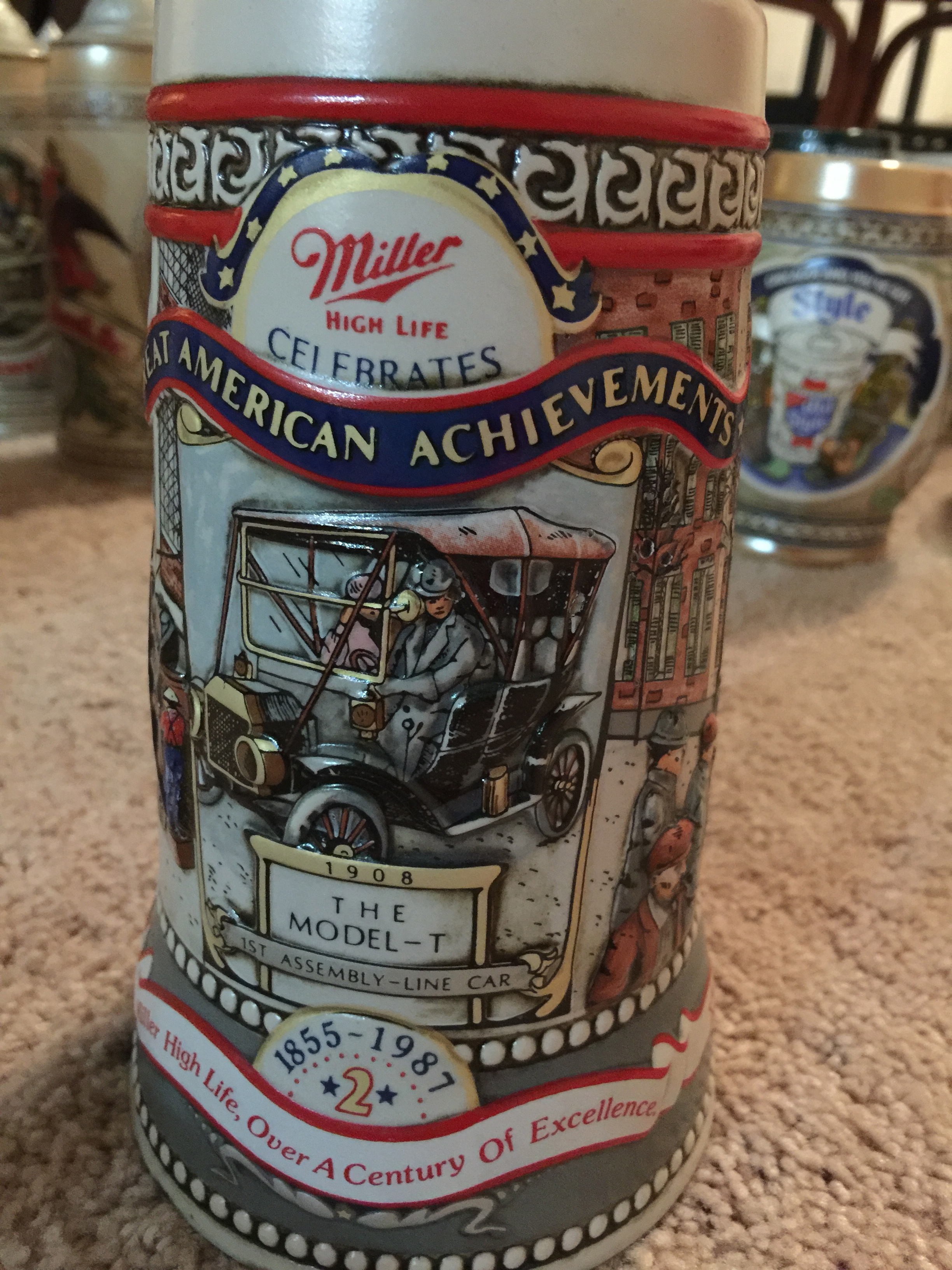 Miller High Life Great American Achievement Beer Stein The Model-T 1908 ...