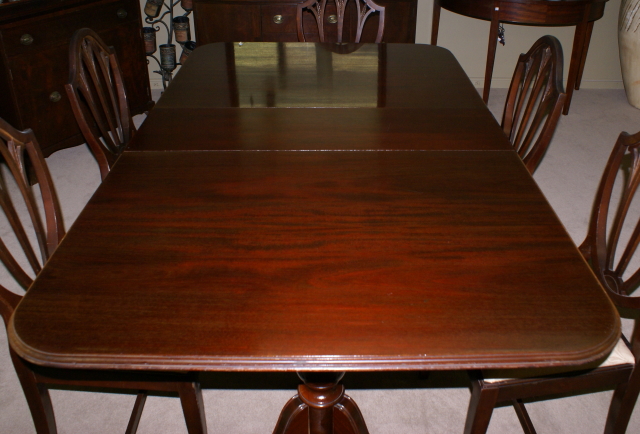 Pictured Above Is A Mahogany Duncan, Duncan Phyfe Double Pedestal Dining Room Table