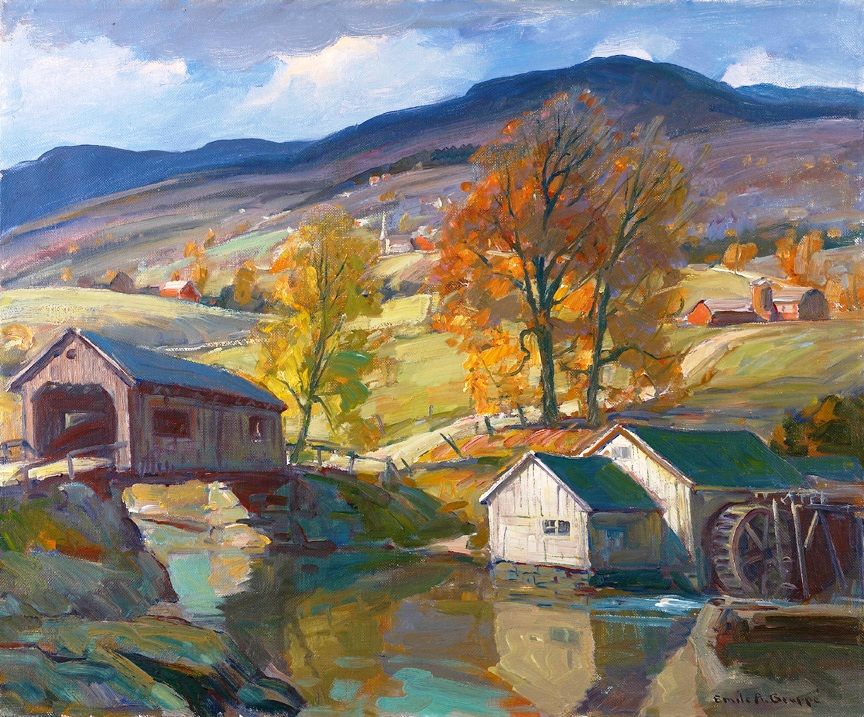 Superb 20th Century American Fall, Famous American Landscape Painters 20th Century