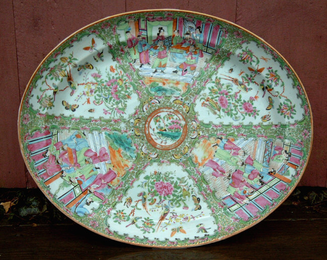 Antique Chinese Rose Medallion oval porcelain platter : Item # 2697 For ...