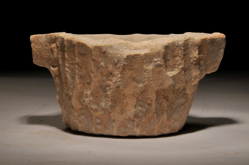Rare Ancient Roman Limestone Purity Bowl With Handles For Sale ...